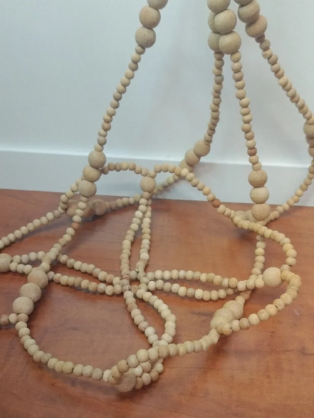 Natural Wood Bead Planter Hanger 28
